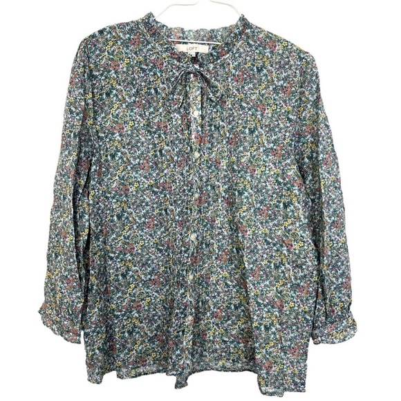 Brand New With Tag, LOFT Ditsy Floral Button Down Blouse - Picture 1 of 7